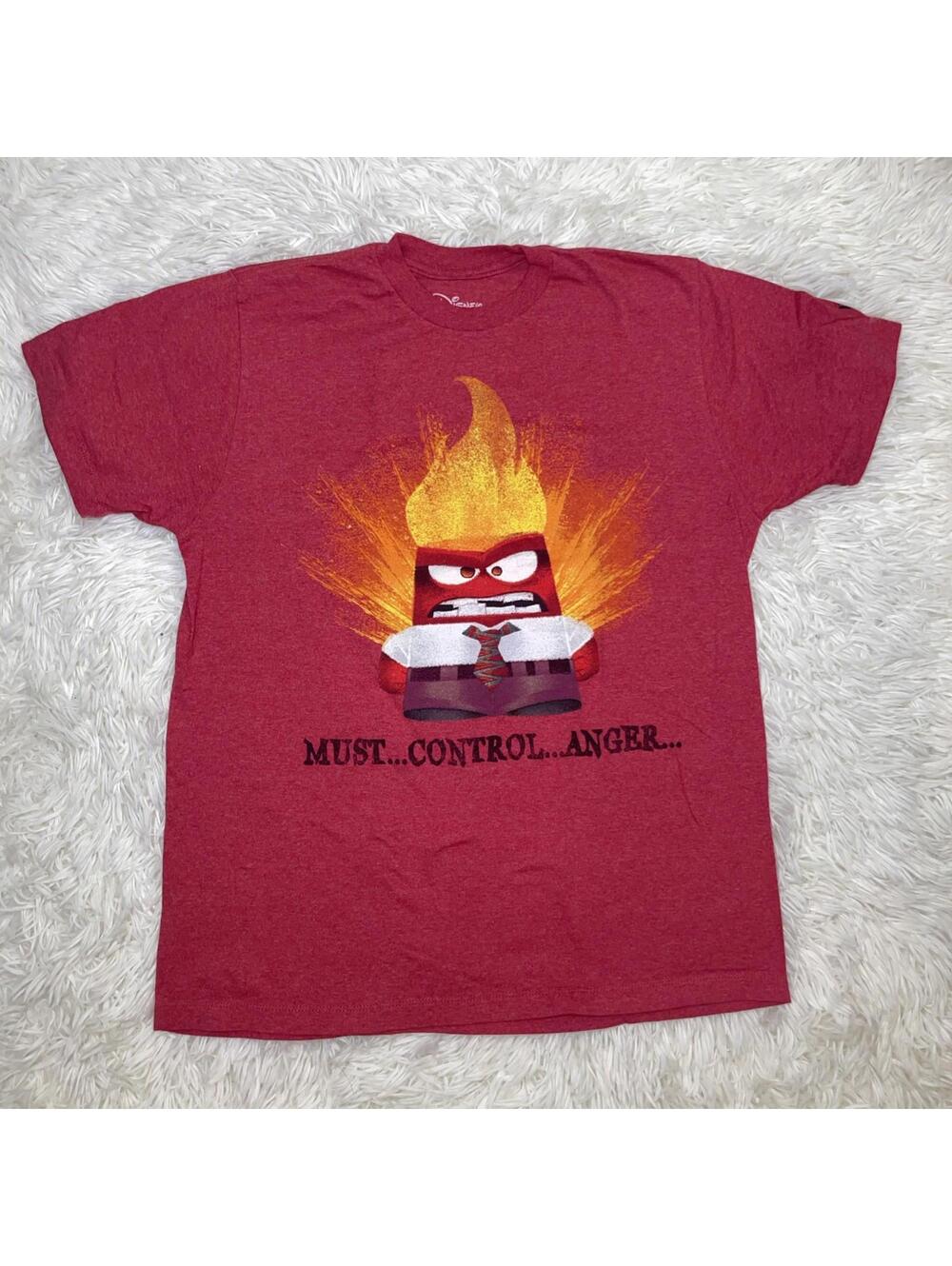 Disney Store Inside Out “Must Control Anger” Red T-Shirt Adult Sz M Ltd Release
